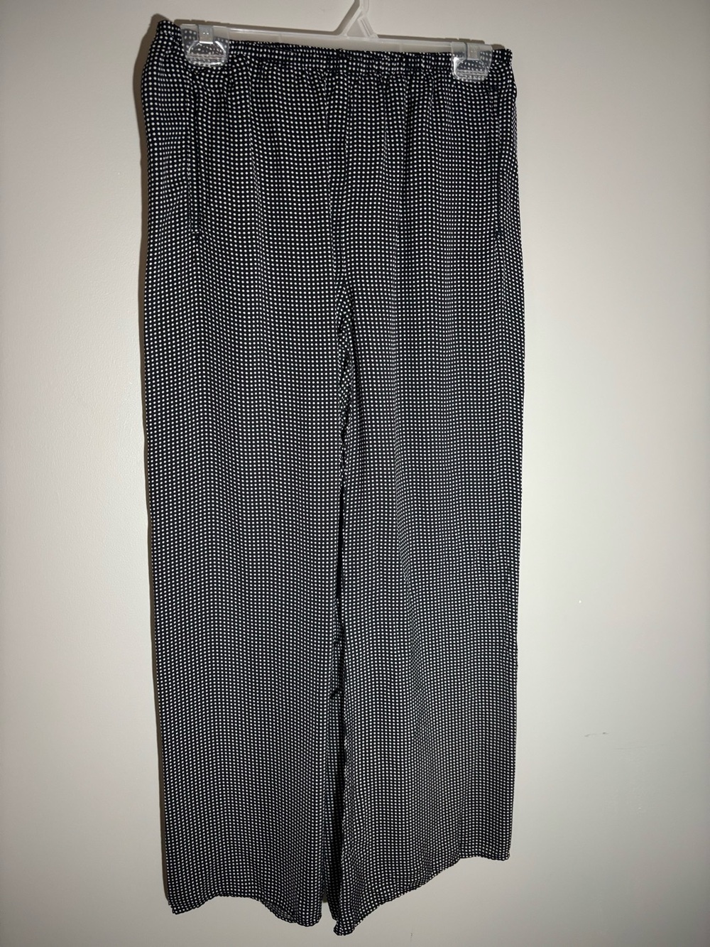 J.Crew Women’s Small Black White Polka Dot Pull On Wide Leg Pants